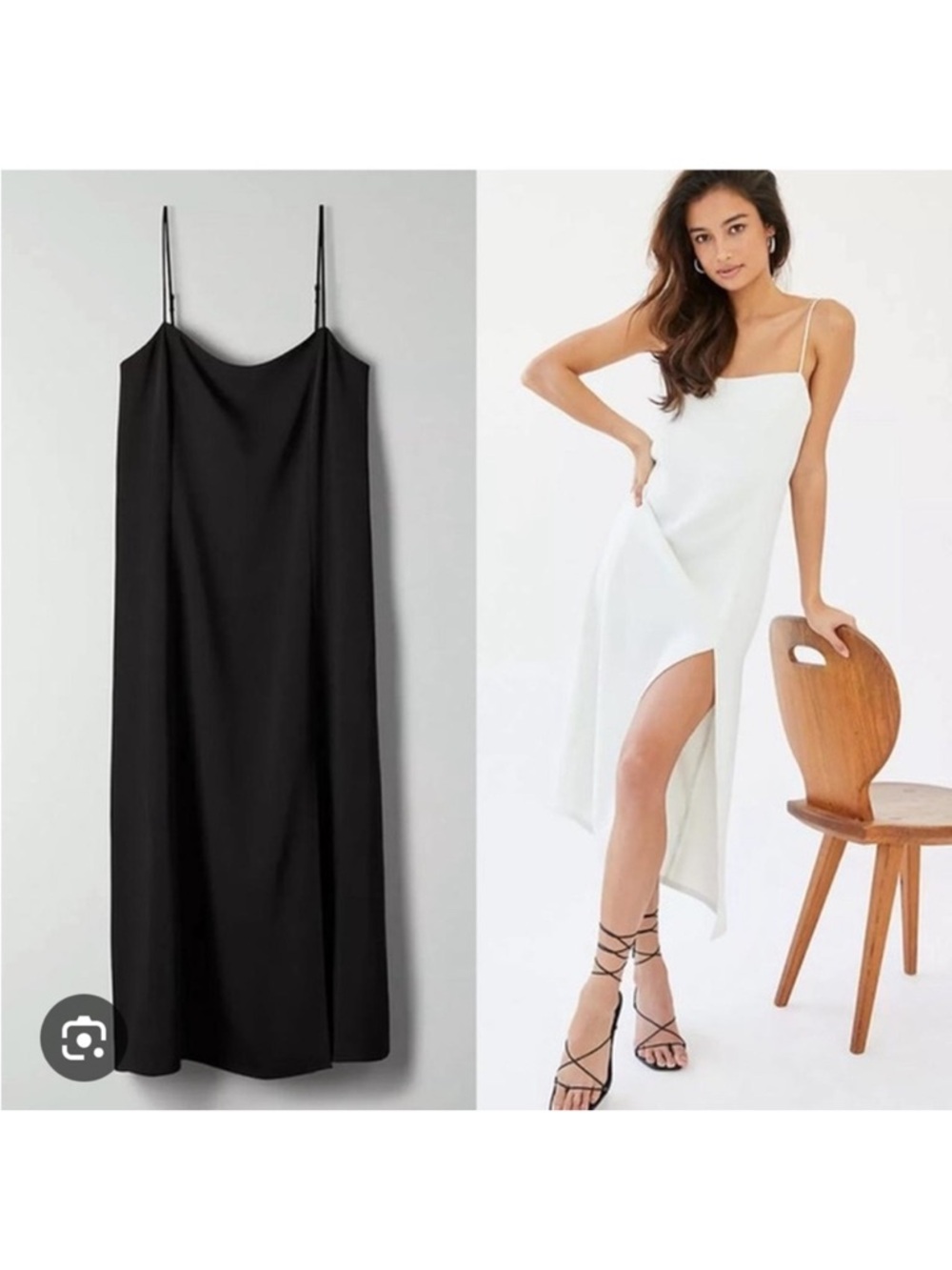 Aritzia Babaton black silk midi dress with slit NWT